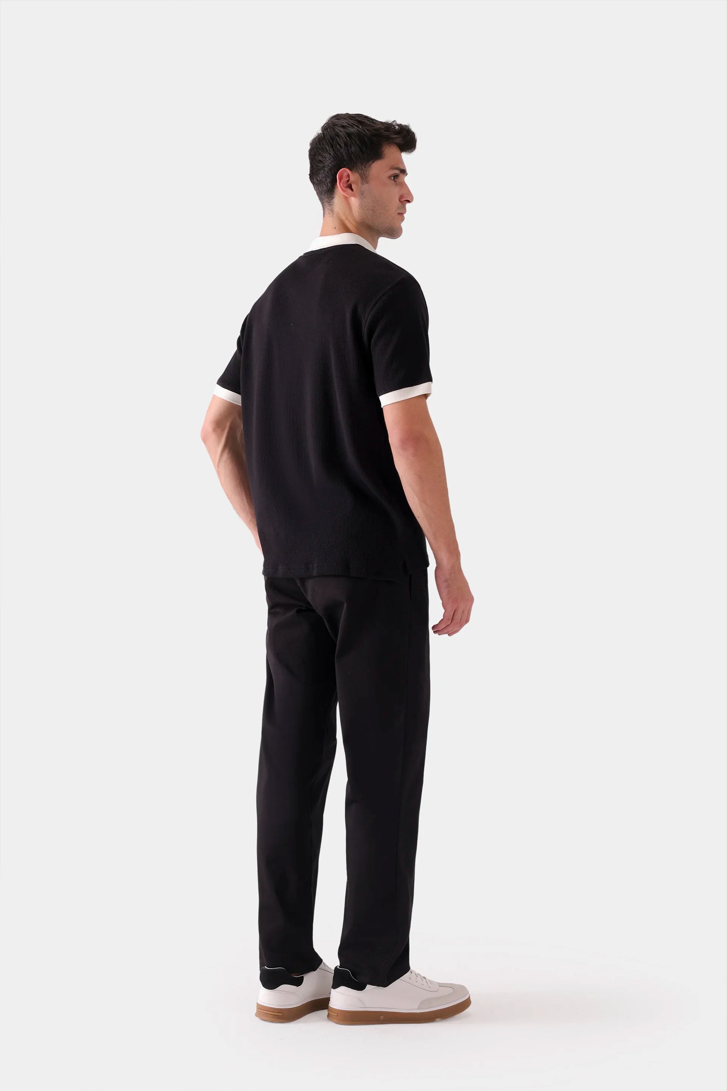 Contrast Textured Polo - Cougar Clothing