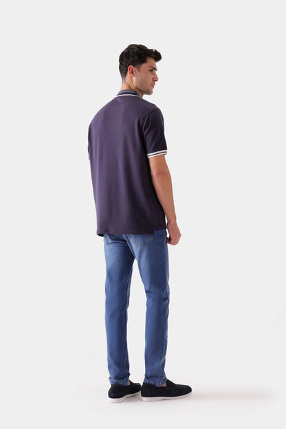 Quarter Zip Textured Polo - Cougar Clothing