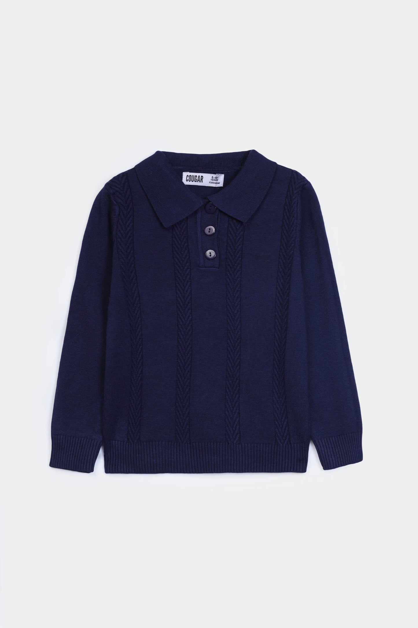 Cable Knit Polo Sweater