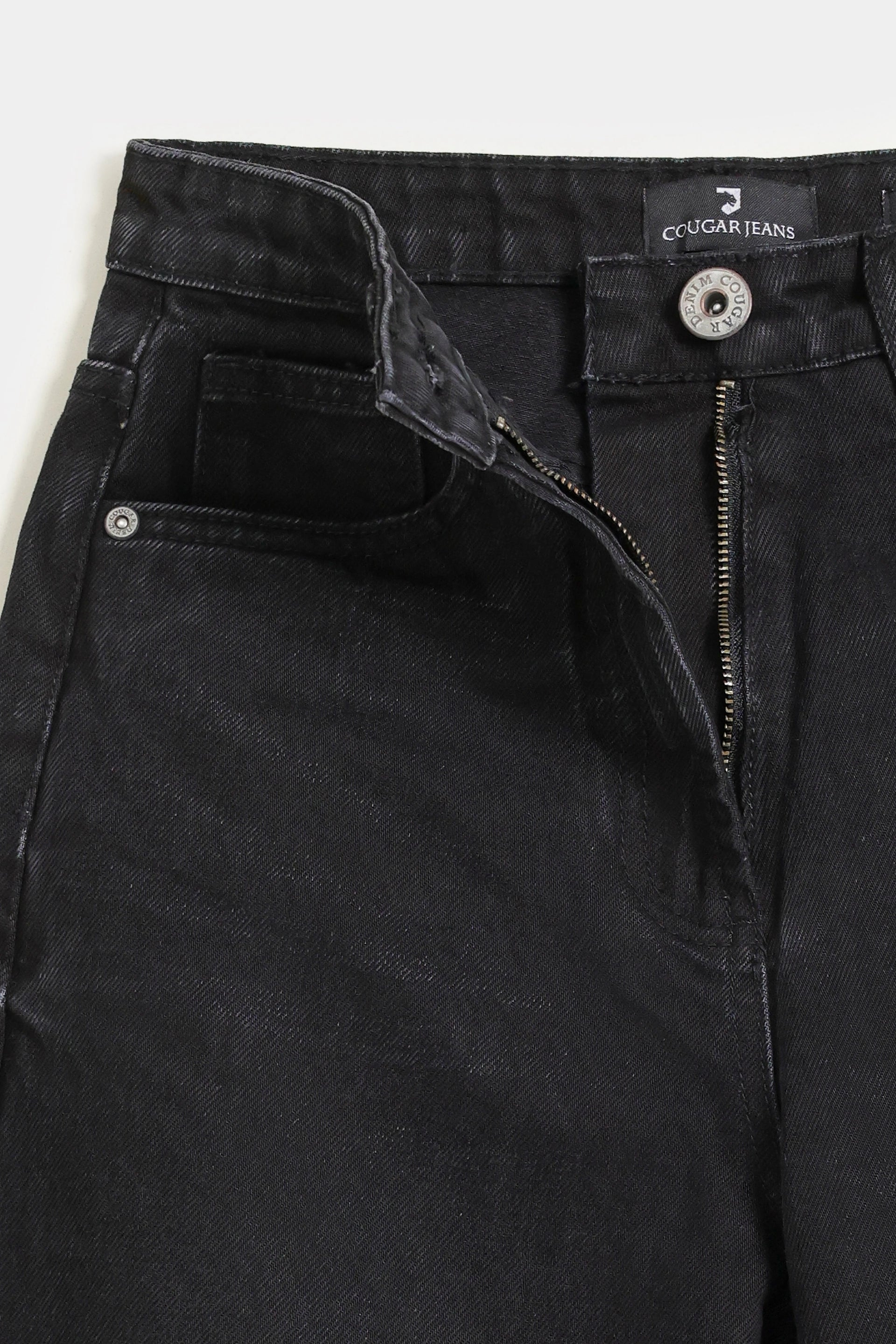 Frayed Hem Straight Fit Jeans - Cougar Clothing