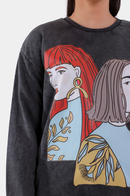 Garment Dyed Graphic Sweatshirt - Cougar Clothing