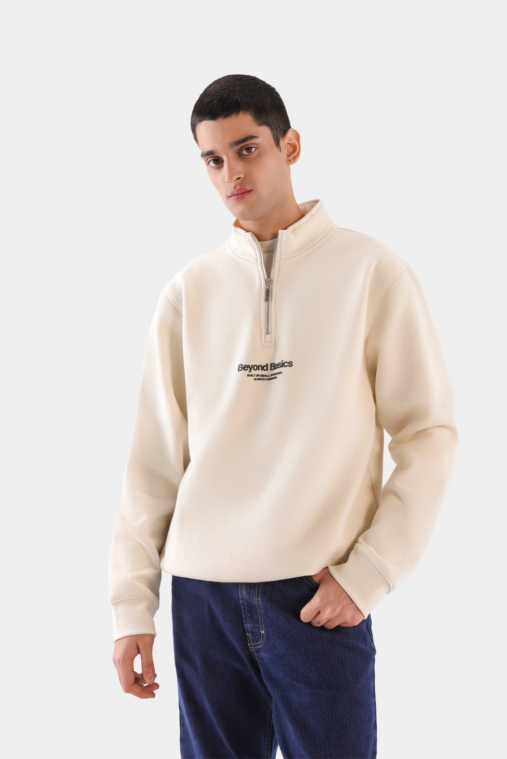 Quarter Zip Printed Sweatshirt - Cougar Clothing