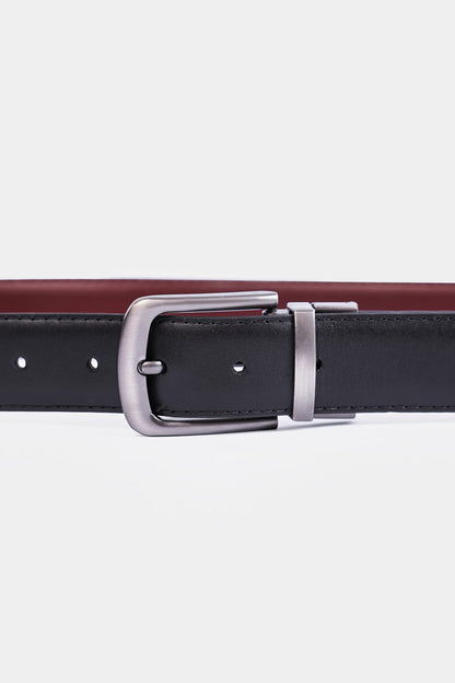 Reversible Belt With Silver Buckle - Cougar Clothing