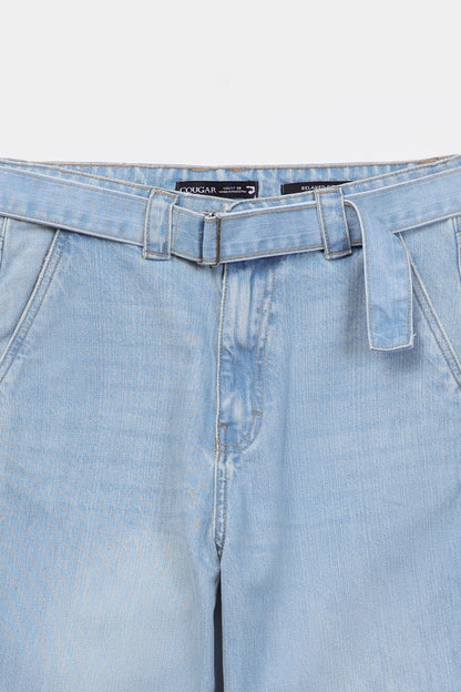 Belted Relaxed Jeans - Cougar Clothing