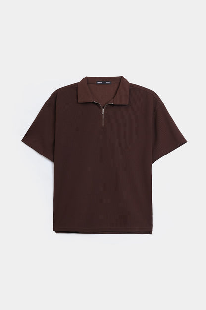 Oversized Seersucker Polo - Cougar Clothing