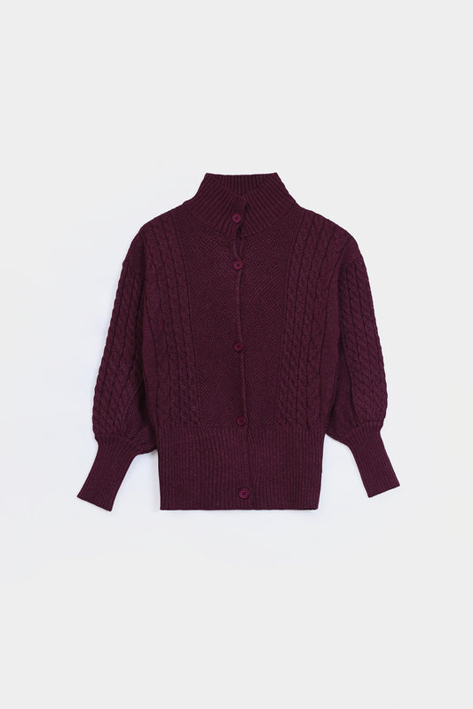 Blouson Sleeved Knit Cardigan - Cougar Clothing