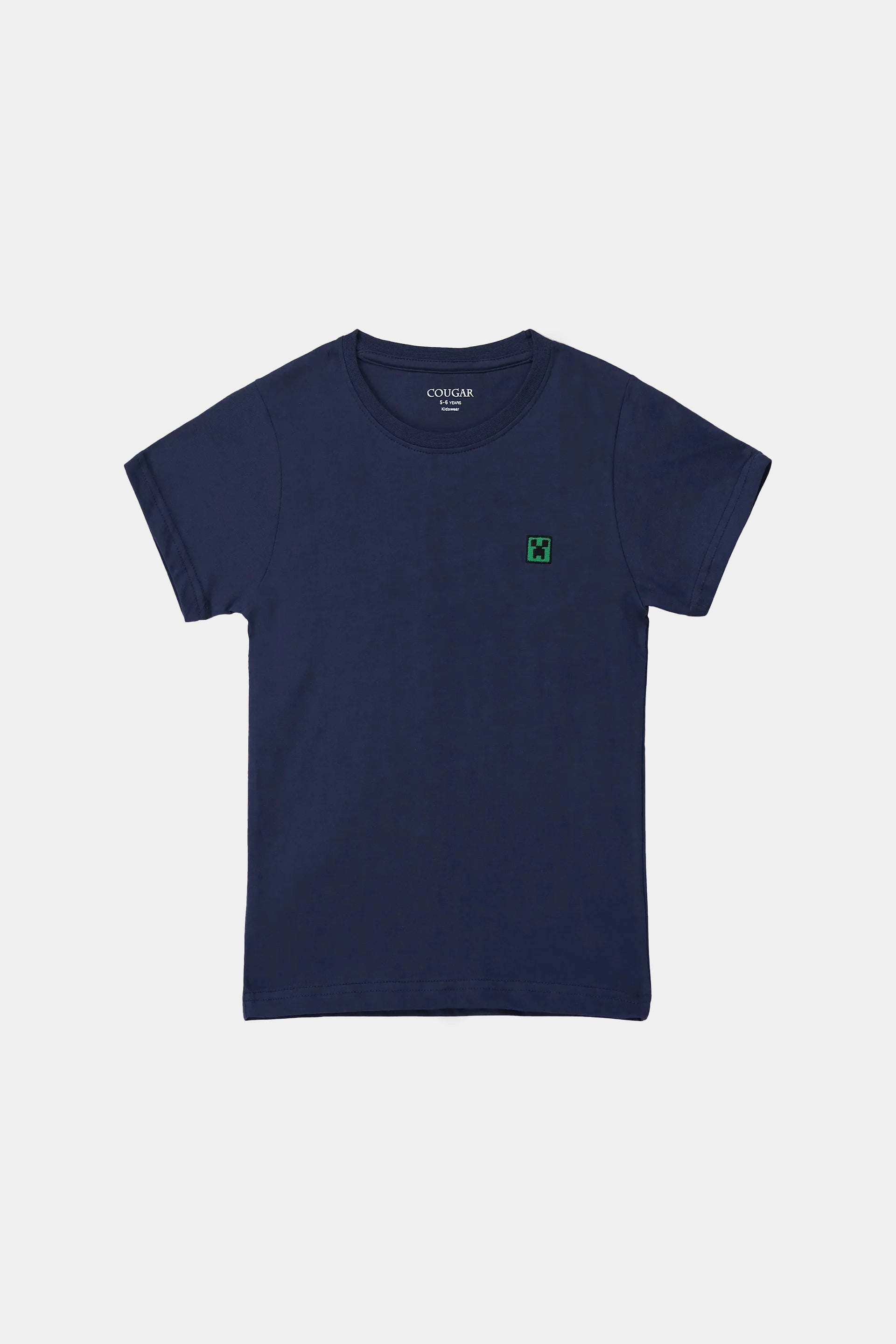 T-Shirt With Minimal Embroidered Badge - Cougar Clothing