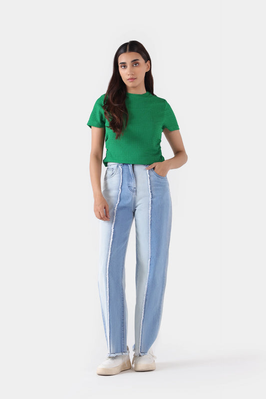 Straight Stretch Fit Two Tone Jeans - Cougar Clothing