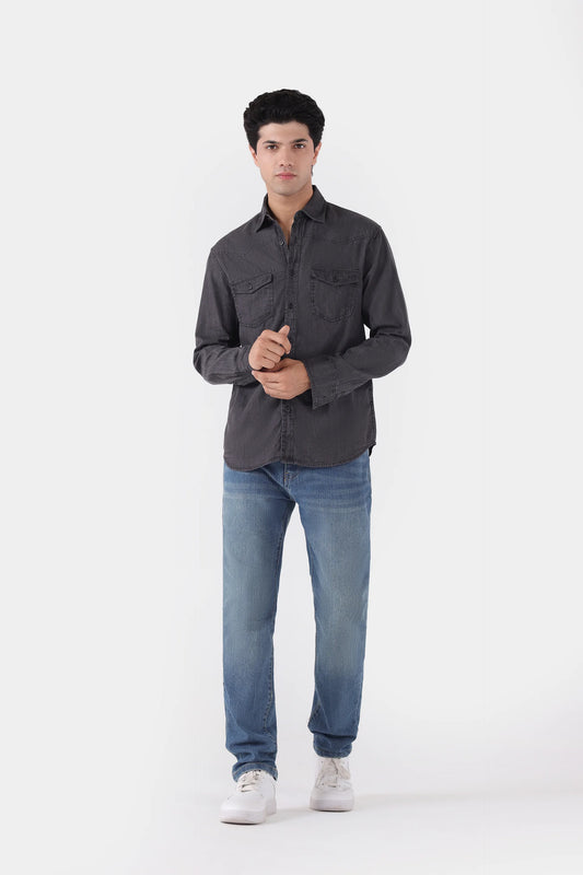 Flap Pockets Denim Shirt - Cougar Clothing