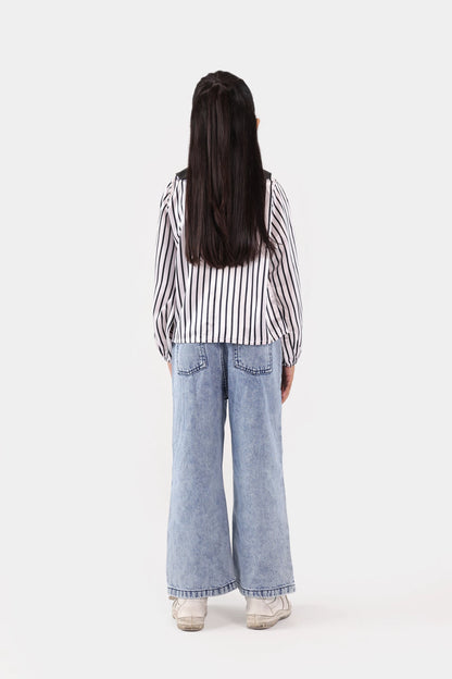 Bow Detailed Striped Top - Cougar Clothing