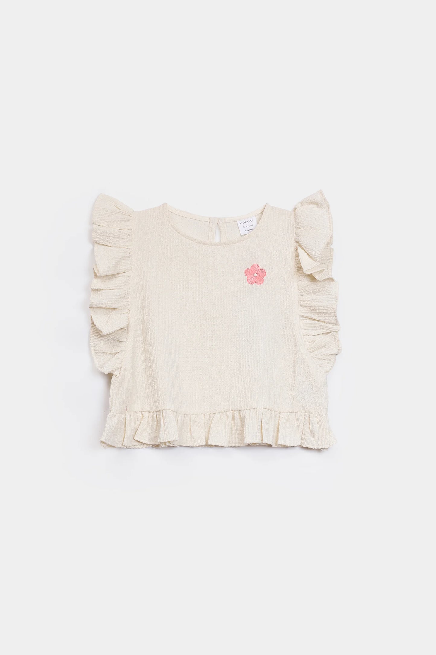 Crush Cotton Frilled Blouse - Cougar Clothing