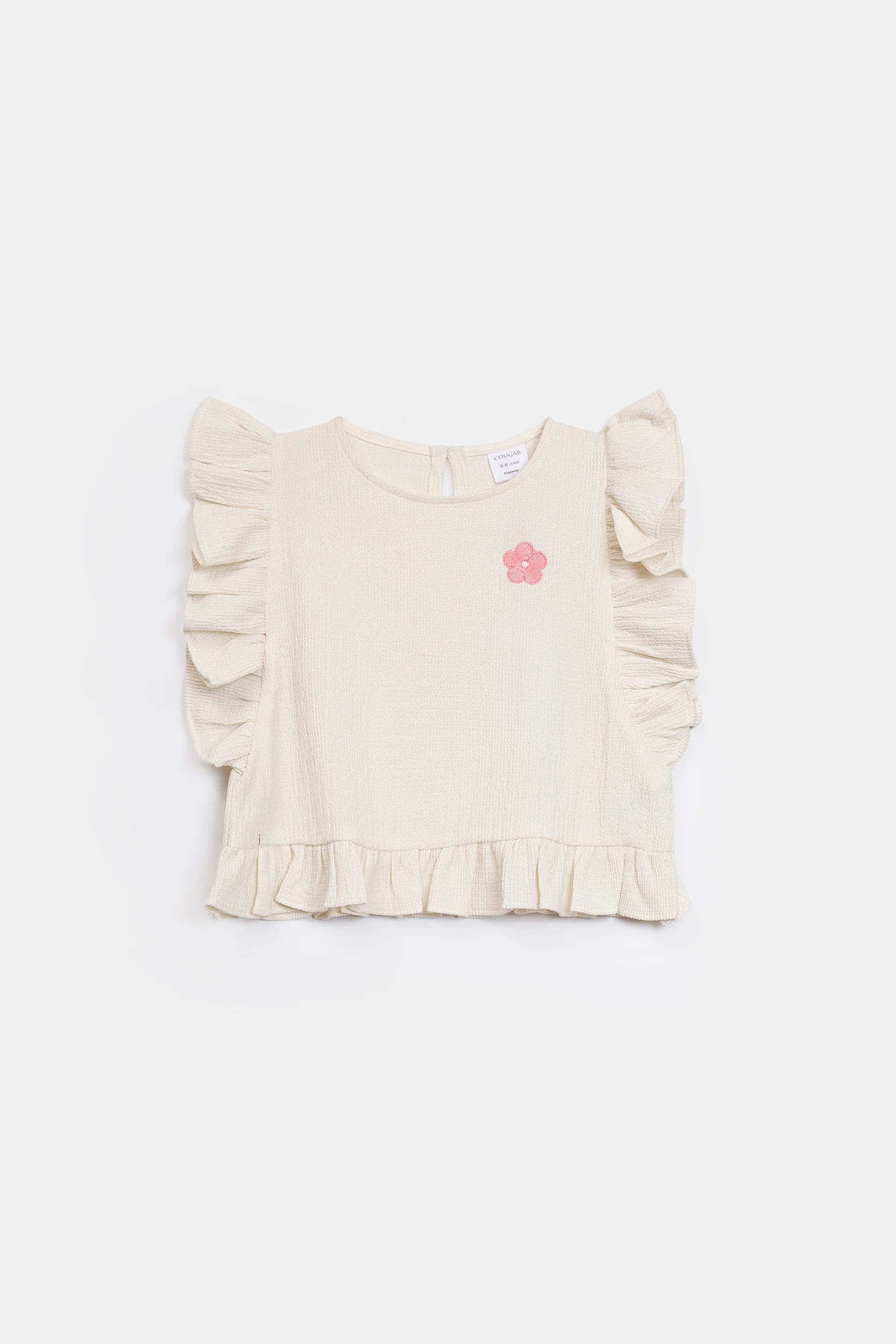 Crush Cotton Frilled Blouse - Cougar Clothing