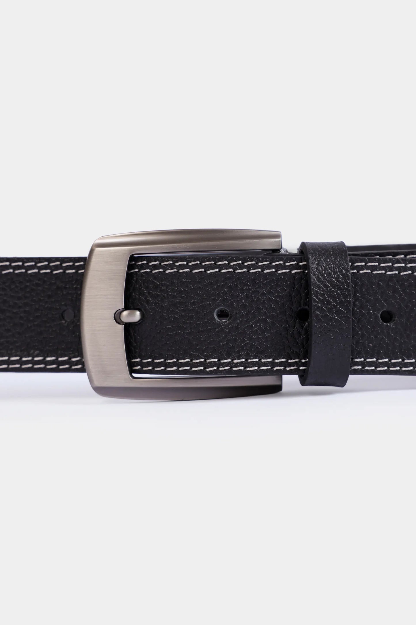Contrast Stitch Leather Belt - Cougar Clothing
