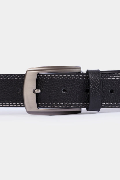 Contrast Stitch Leather Belt - Cougar Clothing