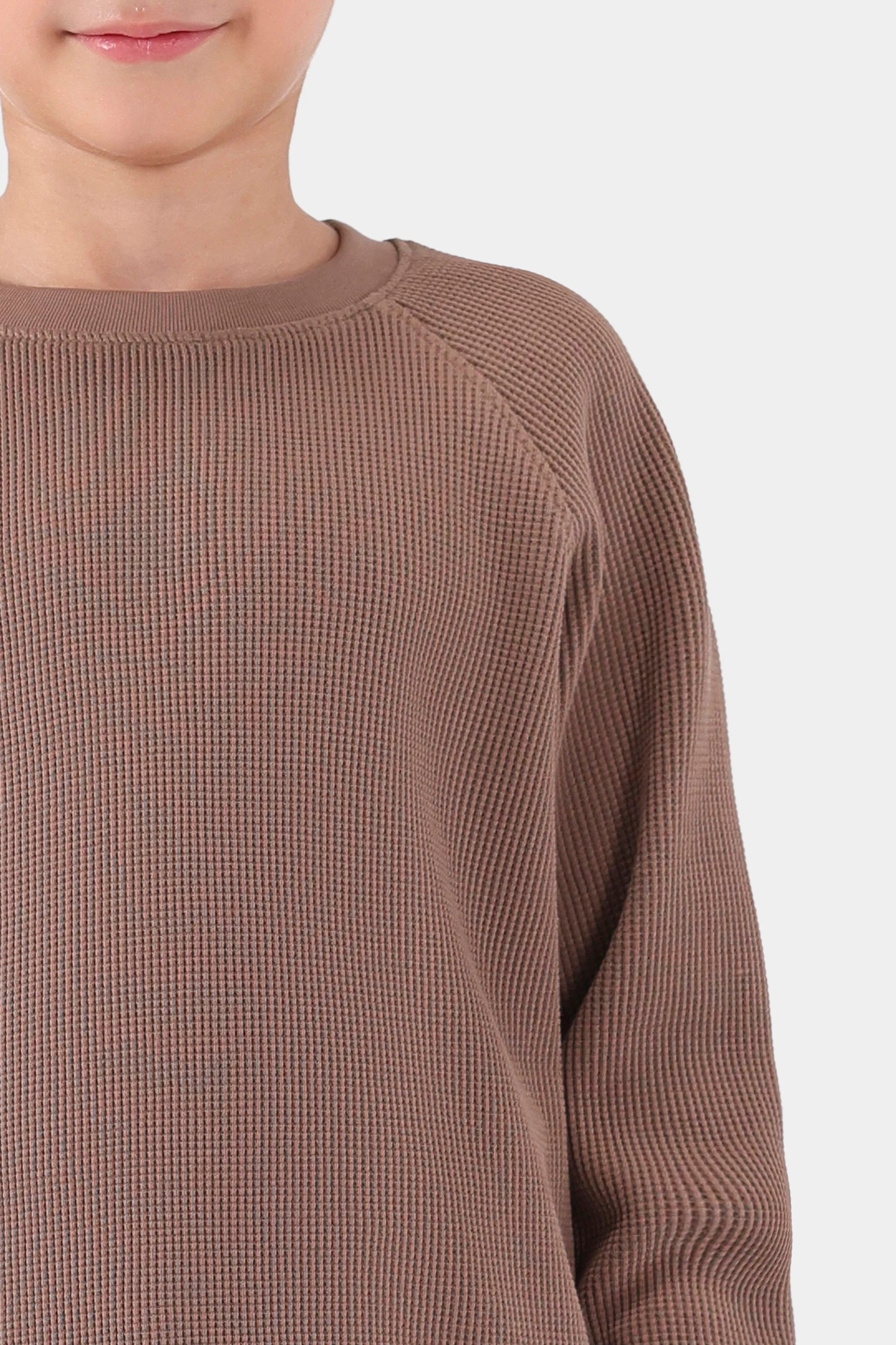 Waffle Knit Sweatshirt - Cougar Clothing