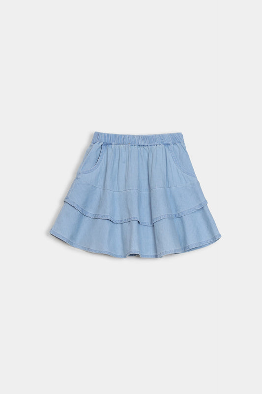 Denim Layered Skirt - Cougar Clothing
