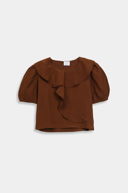 Front Ruffled Top - Cougar Clothing