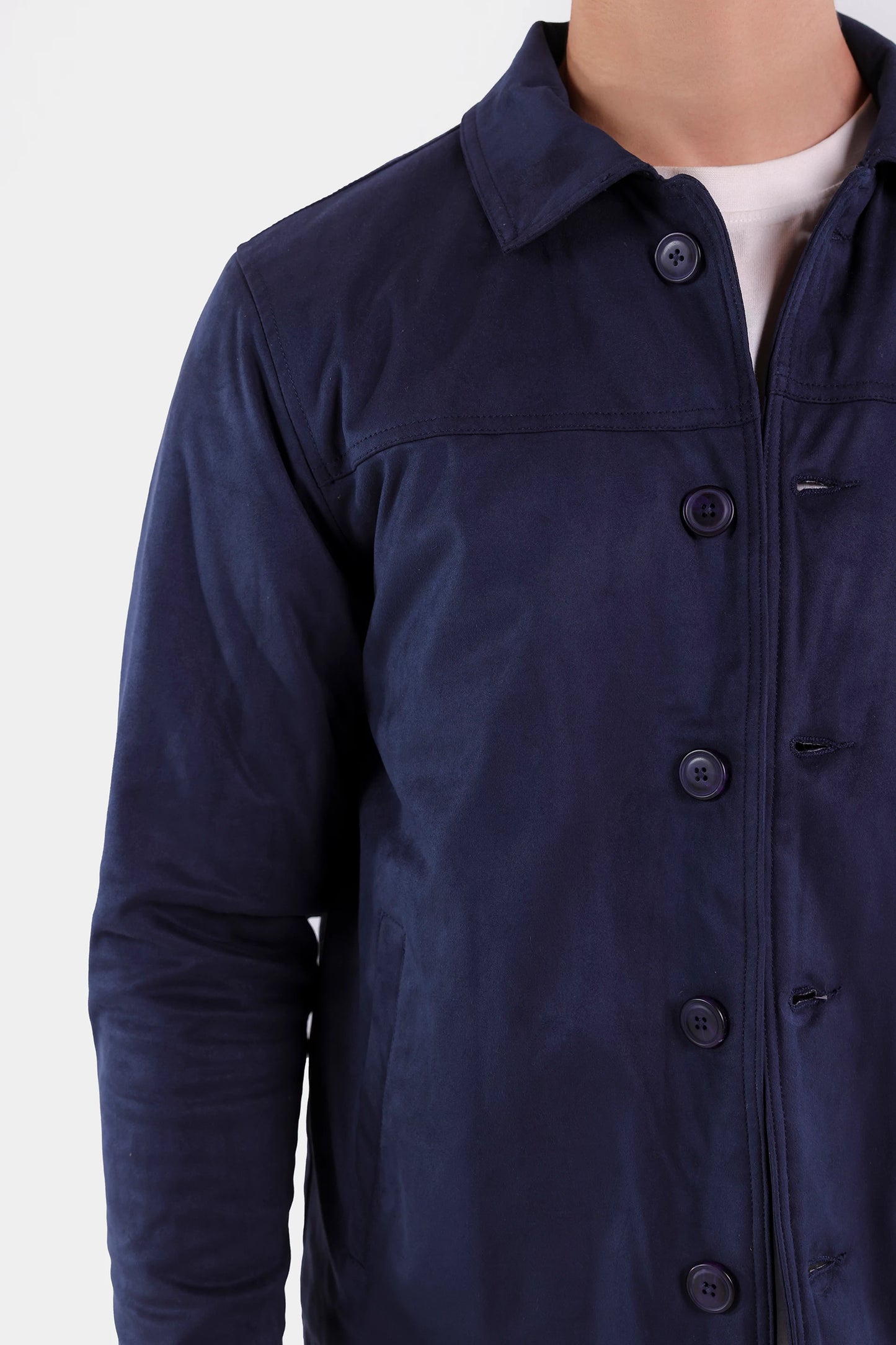 Faux Suede Button Down Jacket - Cougar Clothing