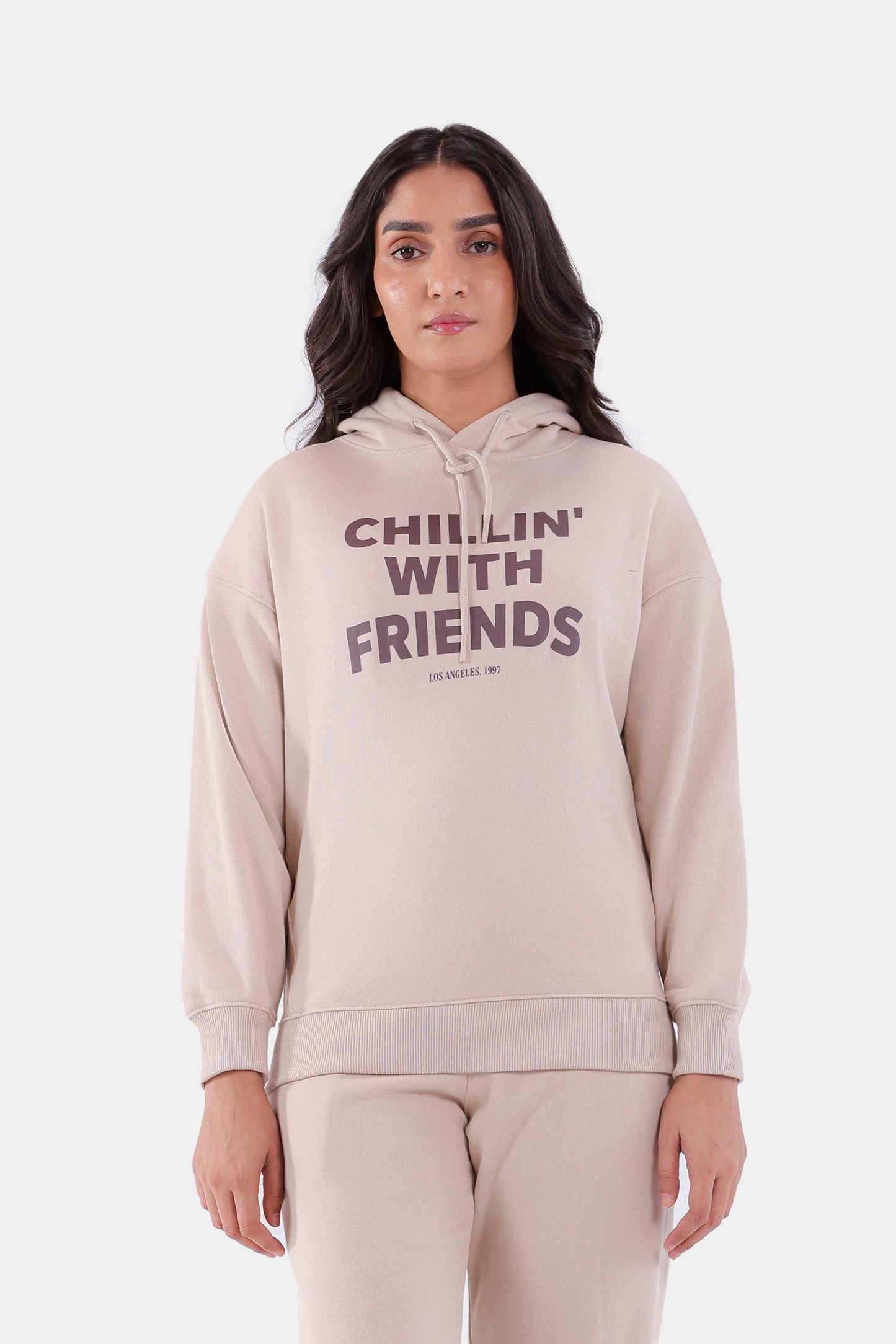 Text Print Terry Hoodie - Cougar Clothing