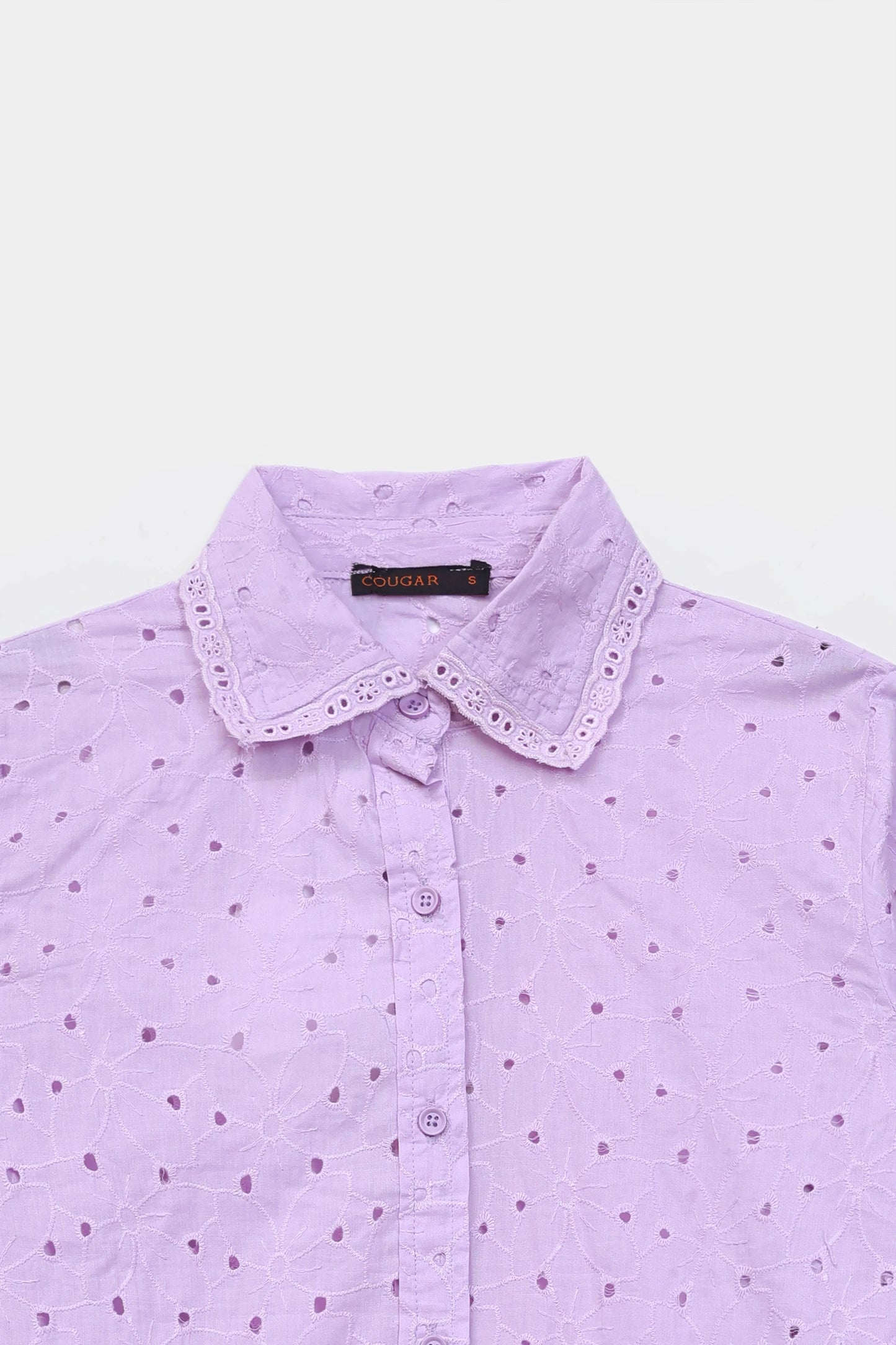 Schiffli Embroidered Shirt - Cougar Clothing