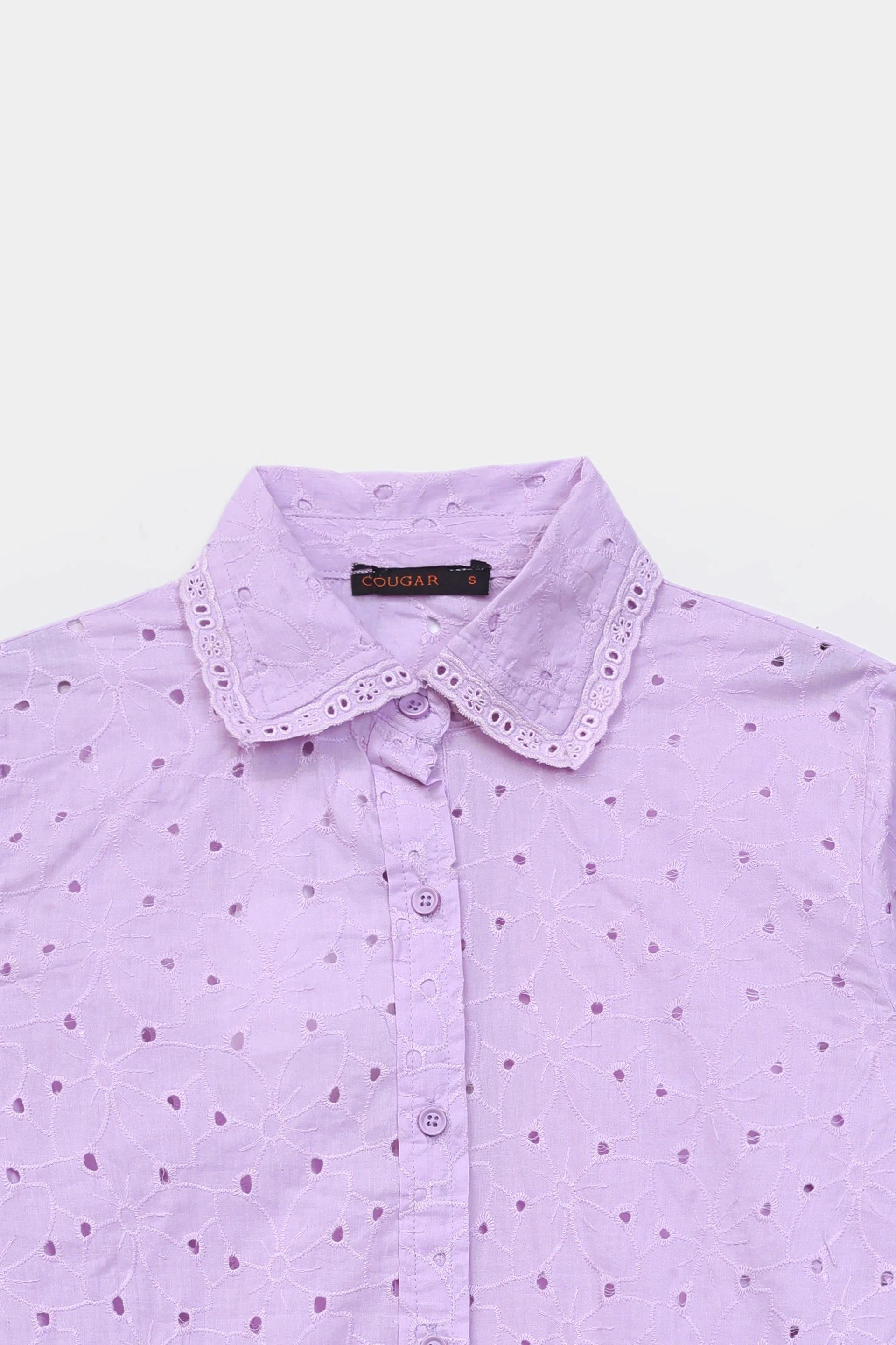Schiffli Embroidered Shirt - Cougar Clothing