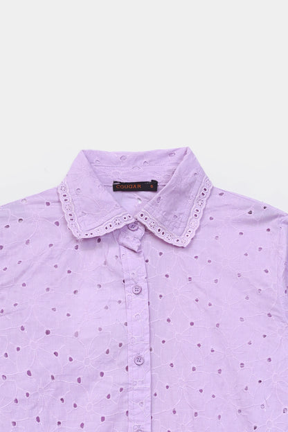 Schiffli Embroidered Shirt - Cougar Clothing