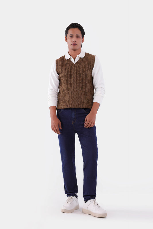 Textured Knit Sweater Vest - Cougar Clothing