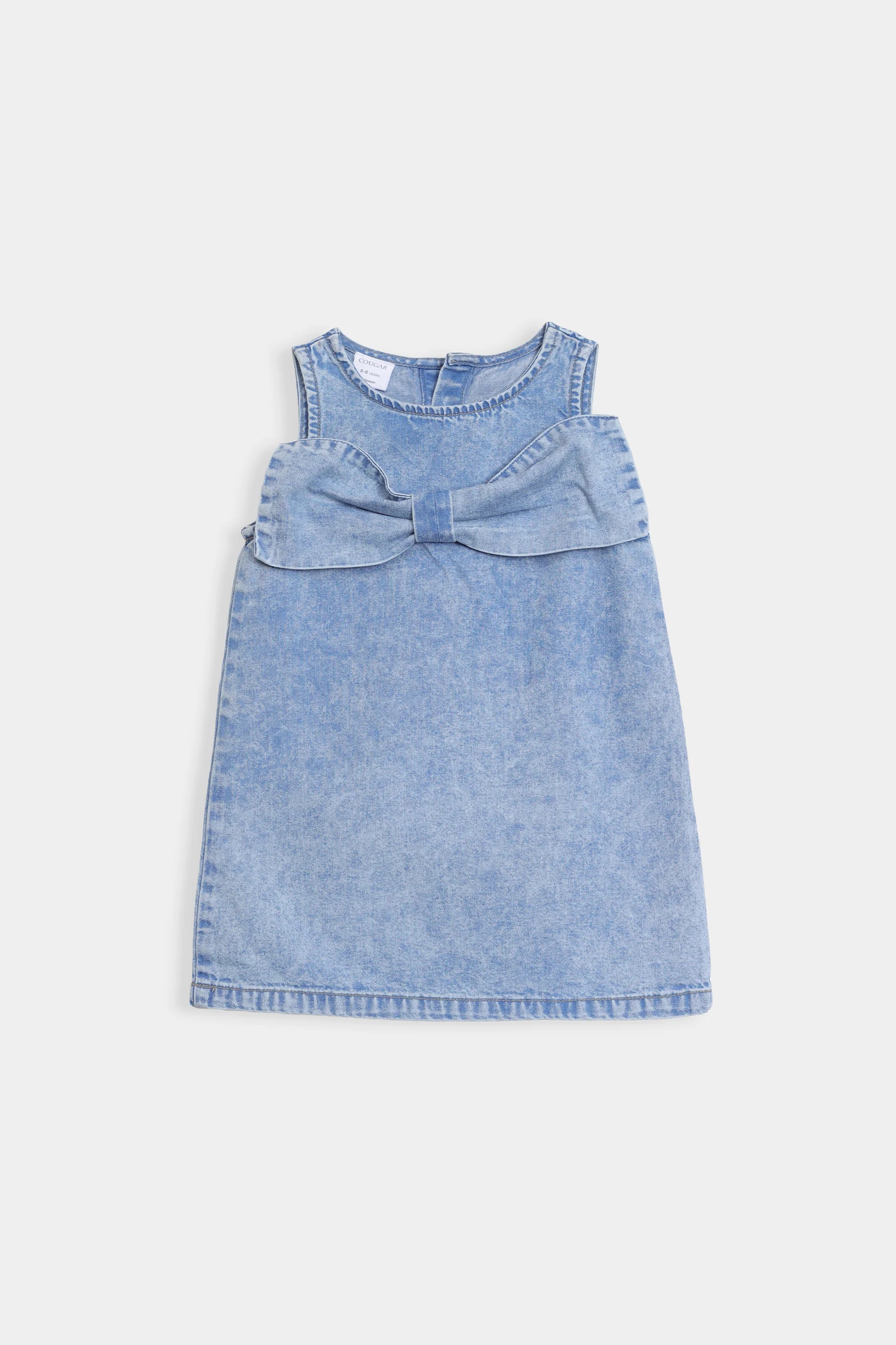 Denim Bow Dress - Cougar Clothing