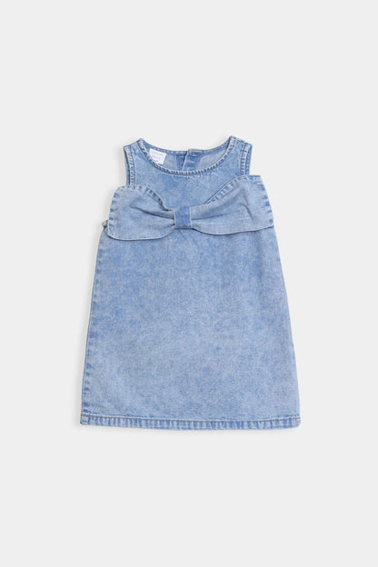 Denim Bow Dress - Cougar Clothing