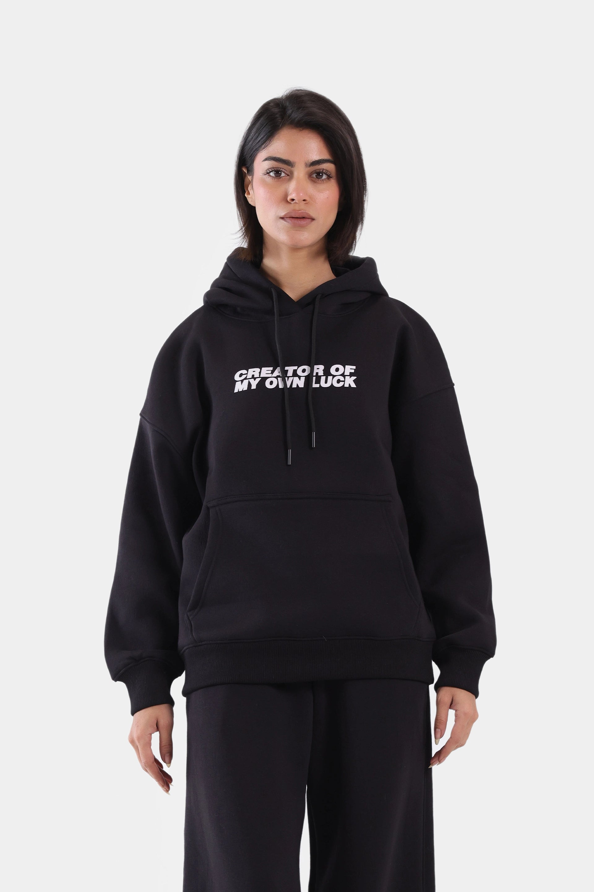 Text Print Hoodie - Cougar Clothing