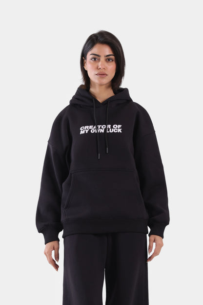 Text Print Hoodie - Cougar Clothing