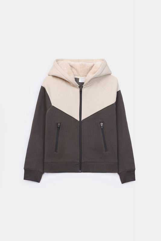 Color Block Zipper Hoodie - Cougar Clothing