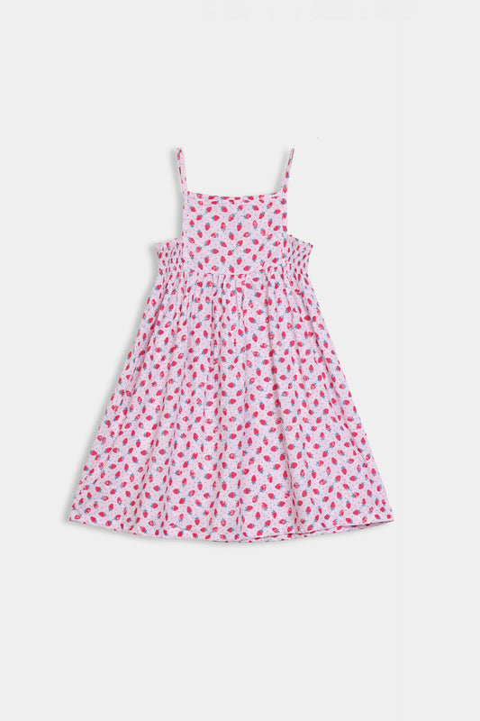 Cotton Puff Printed Dress - Cougar Clothing