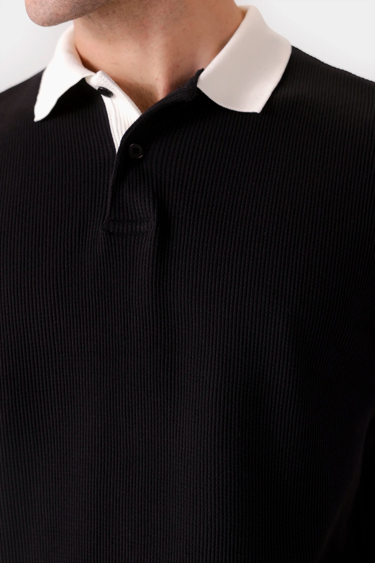 Contrast Textured Polo - Cougar Clothing