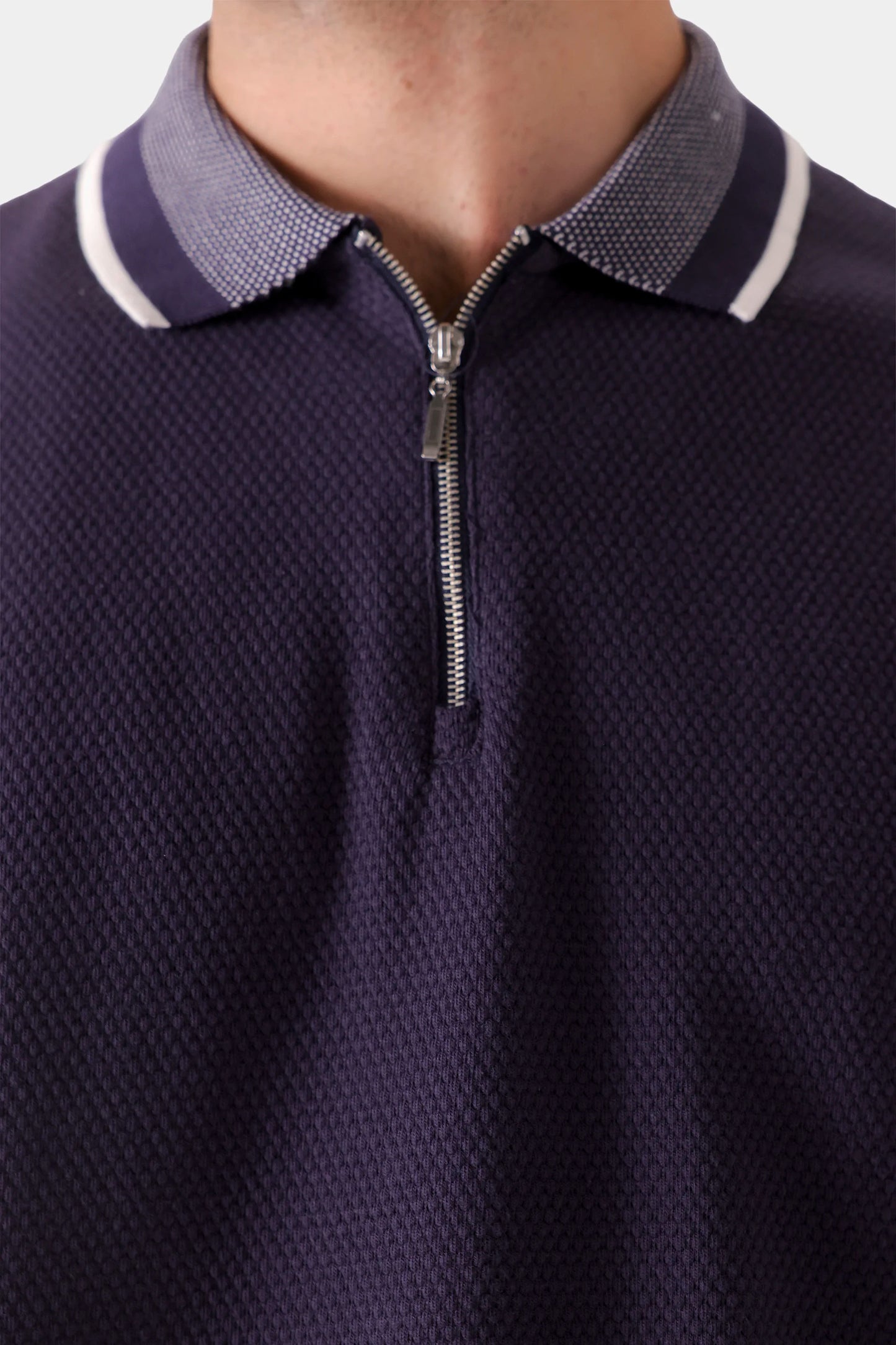 Quarter Zip Textured Polo - Cougar Clothing