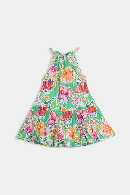 Printed Halter Dress - Cougar Clothing