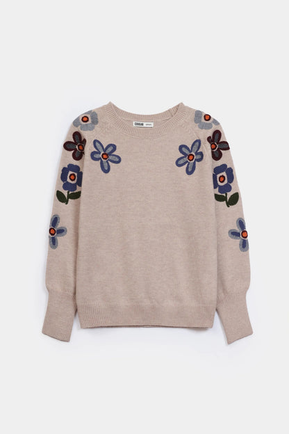 Floral Embroidered Sweater - Cougar Clothing
