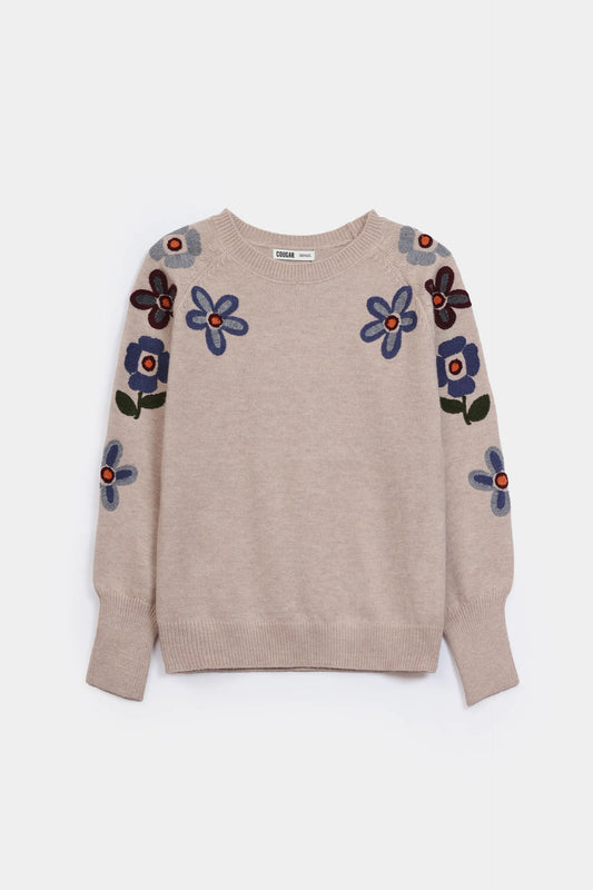 Floral Embroidered Sweater - Cougar Clothing