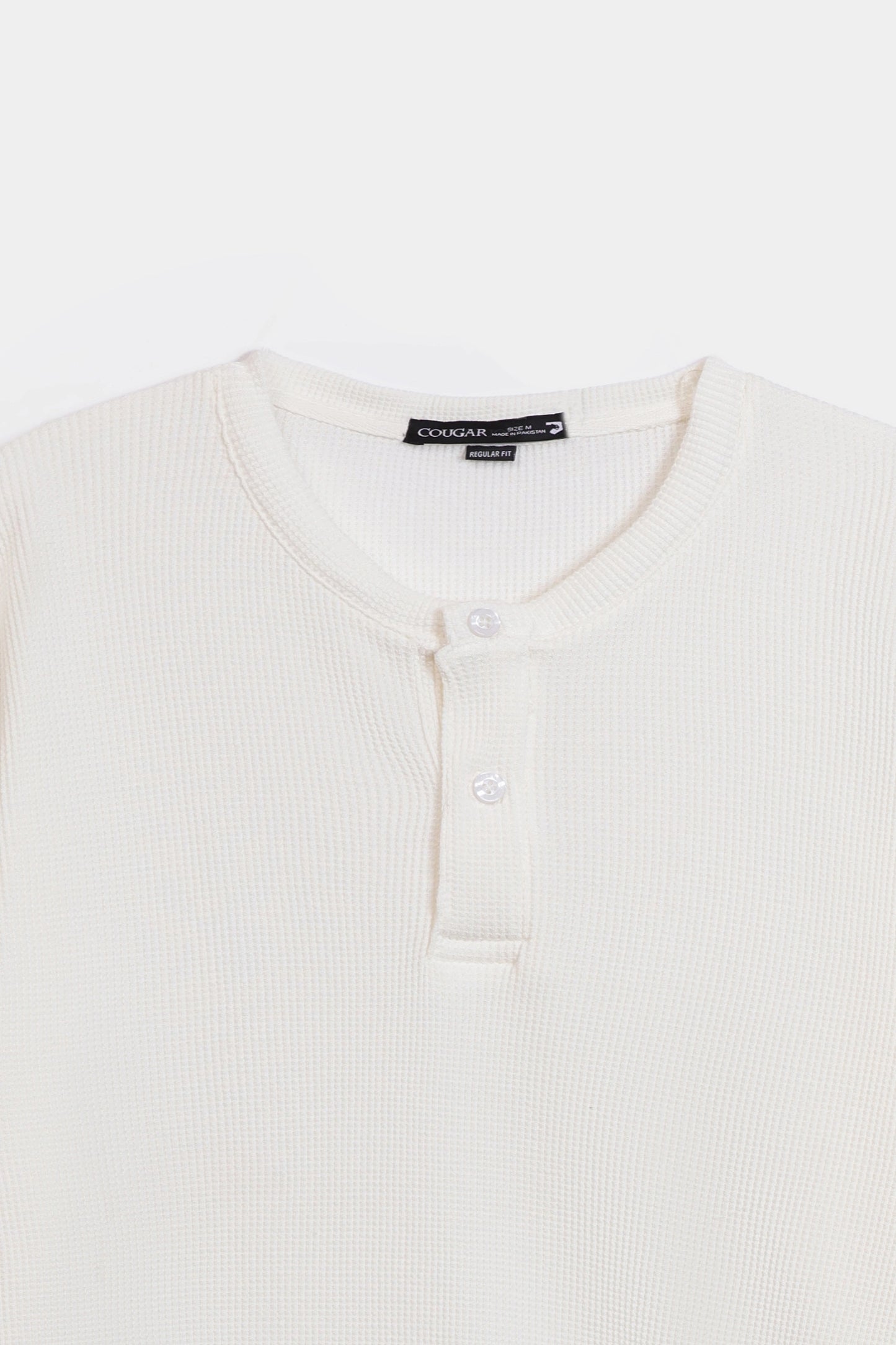 Waffle Knit Henley T-Shirt - Cougar Clothing
