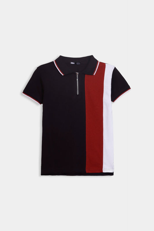 Quarter Zip Paneled Polo - Cougar Clothing