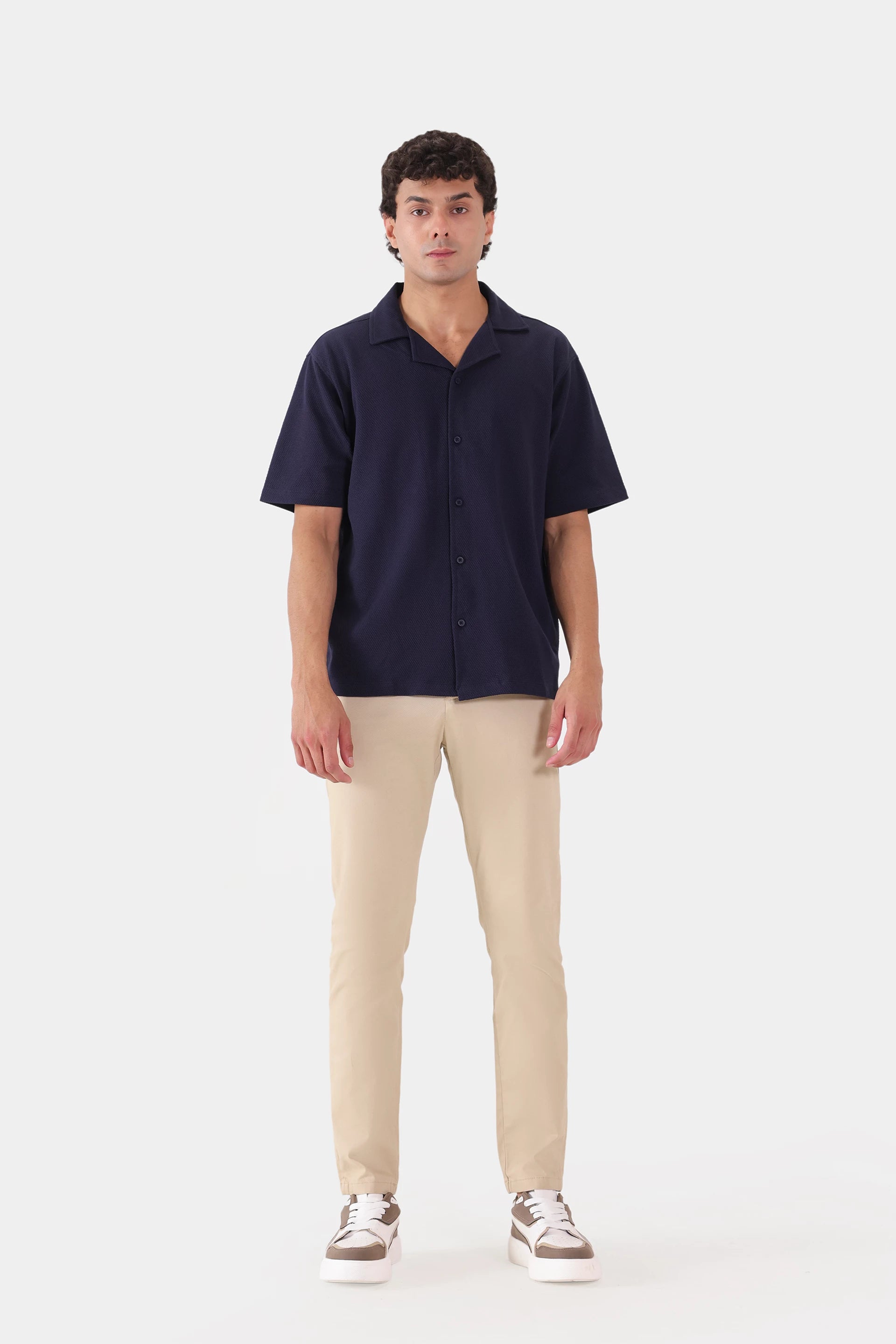 Popcorn Knit Boxy Shirt - Cougar Clothing