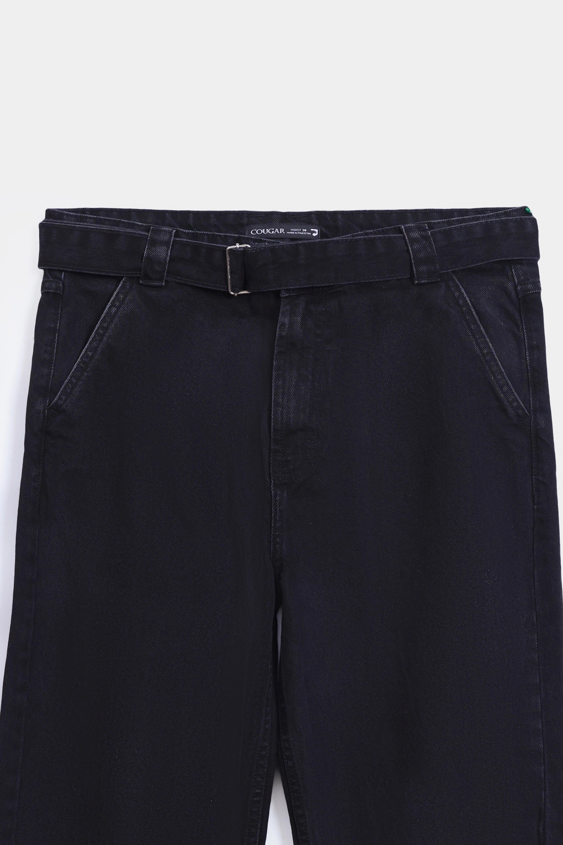 Belted Relaxed Jeans - Cougar Clothing
