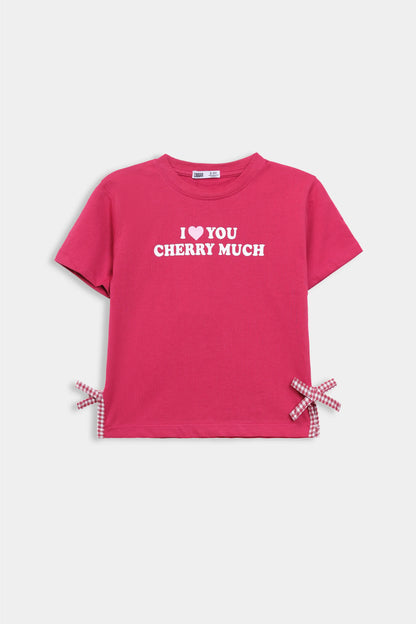 Jersey T-Shirt With Bows - Cougar Clothing