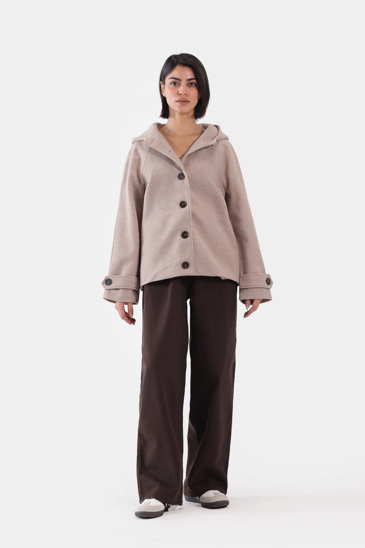 Hooded Button-Down Coat - Cougar Clothing