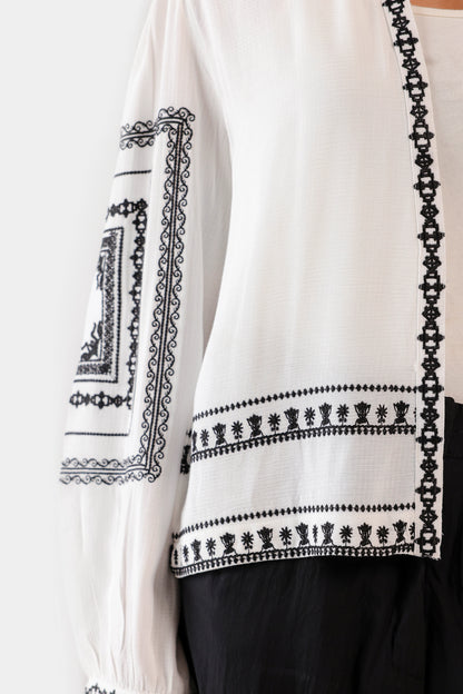 Embroidered Front Open Top - Cougar Clothing