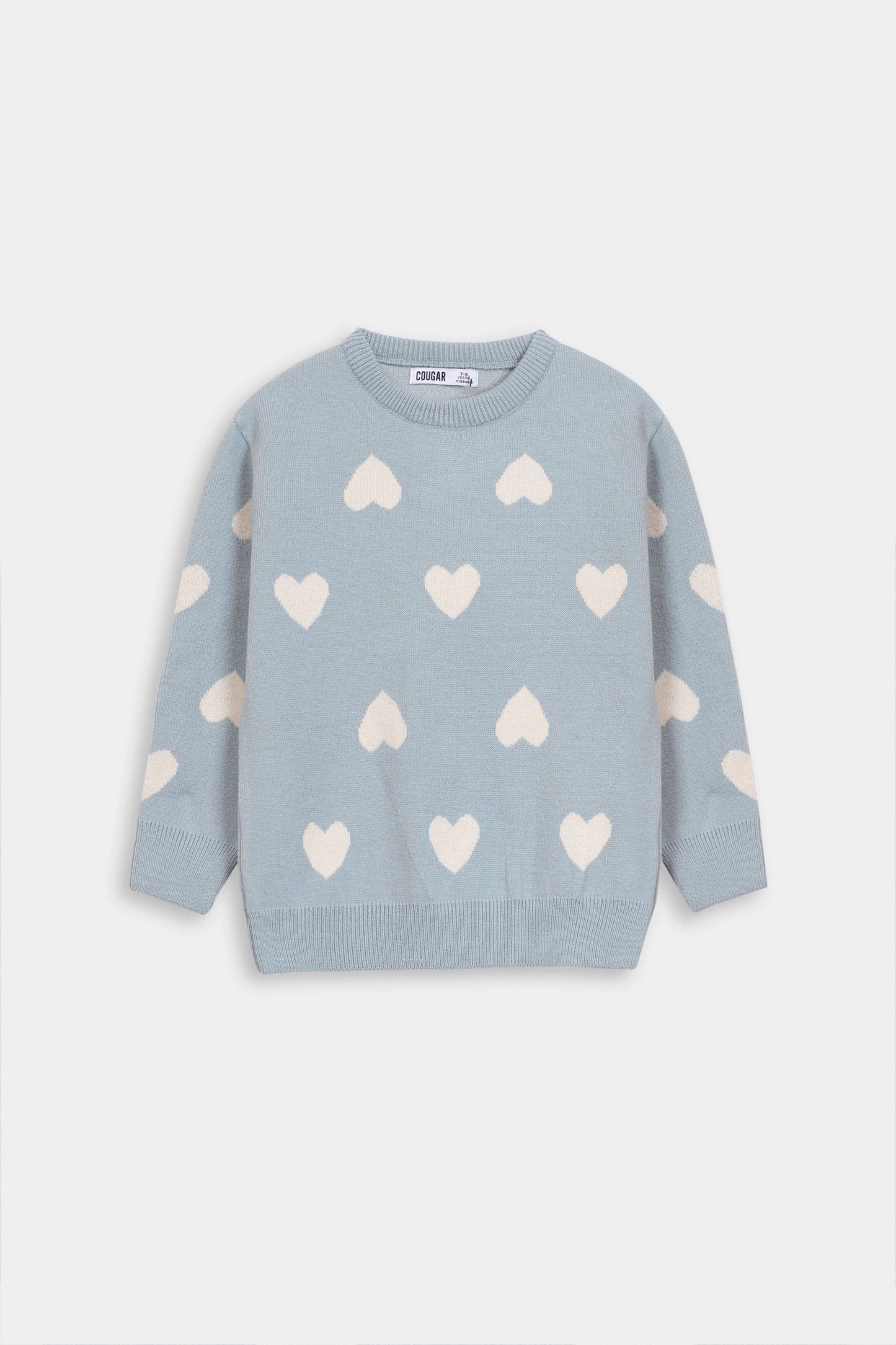 Heart Jacquard Knit Sweater - Cougar Clothing
