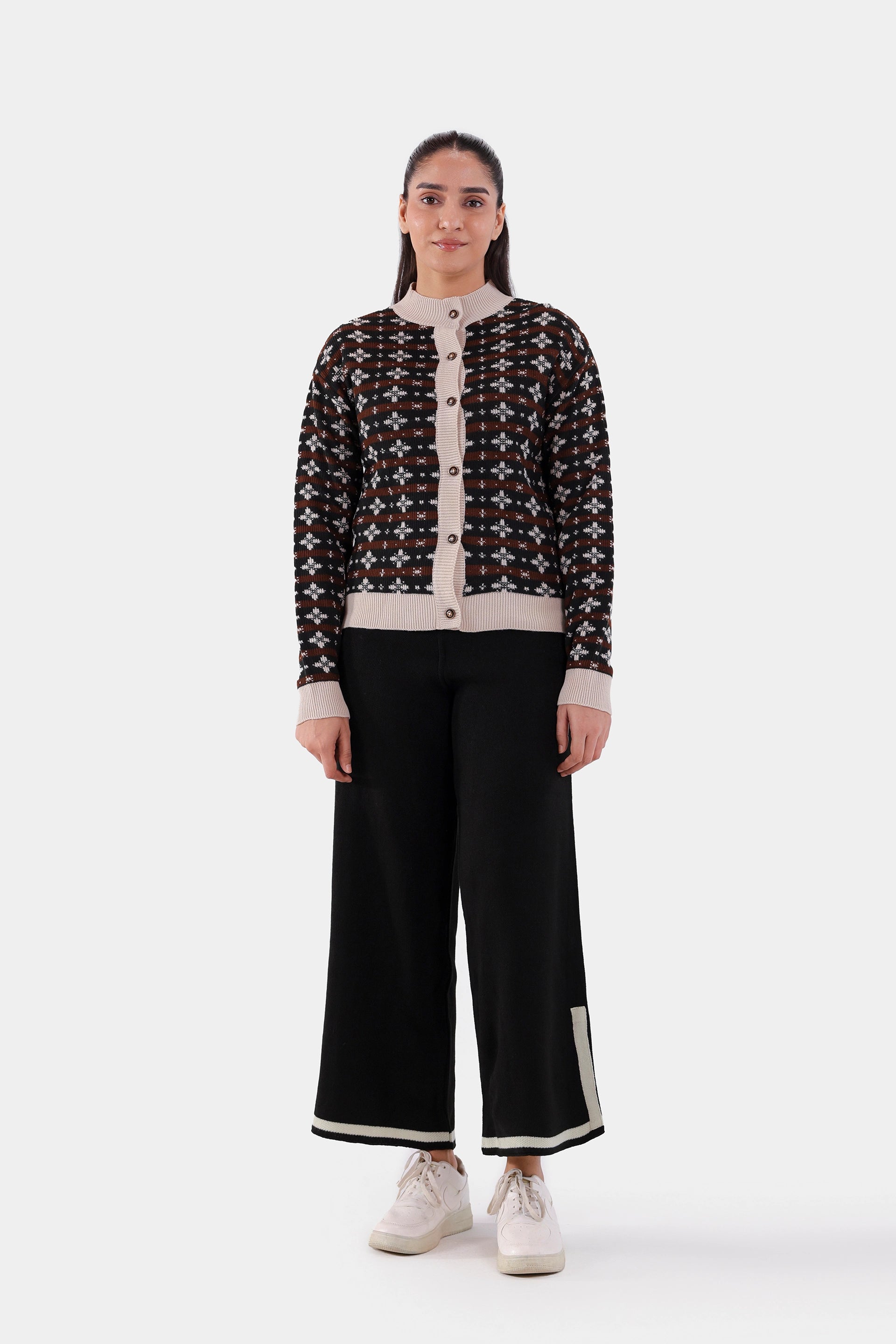 Jacquard Knit Cardigan - Cougar Clothing