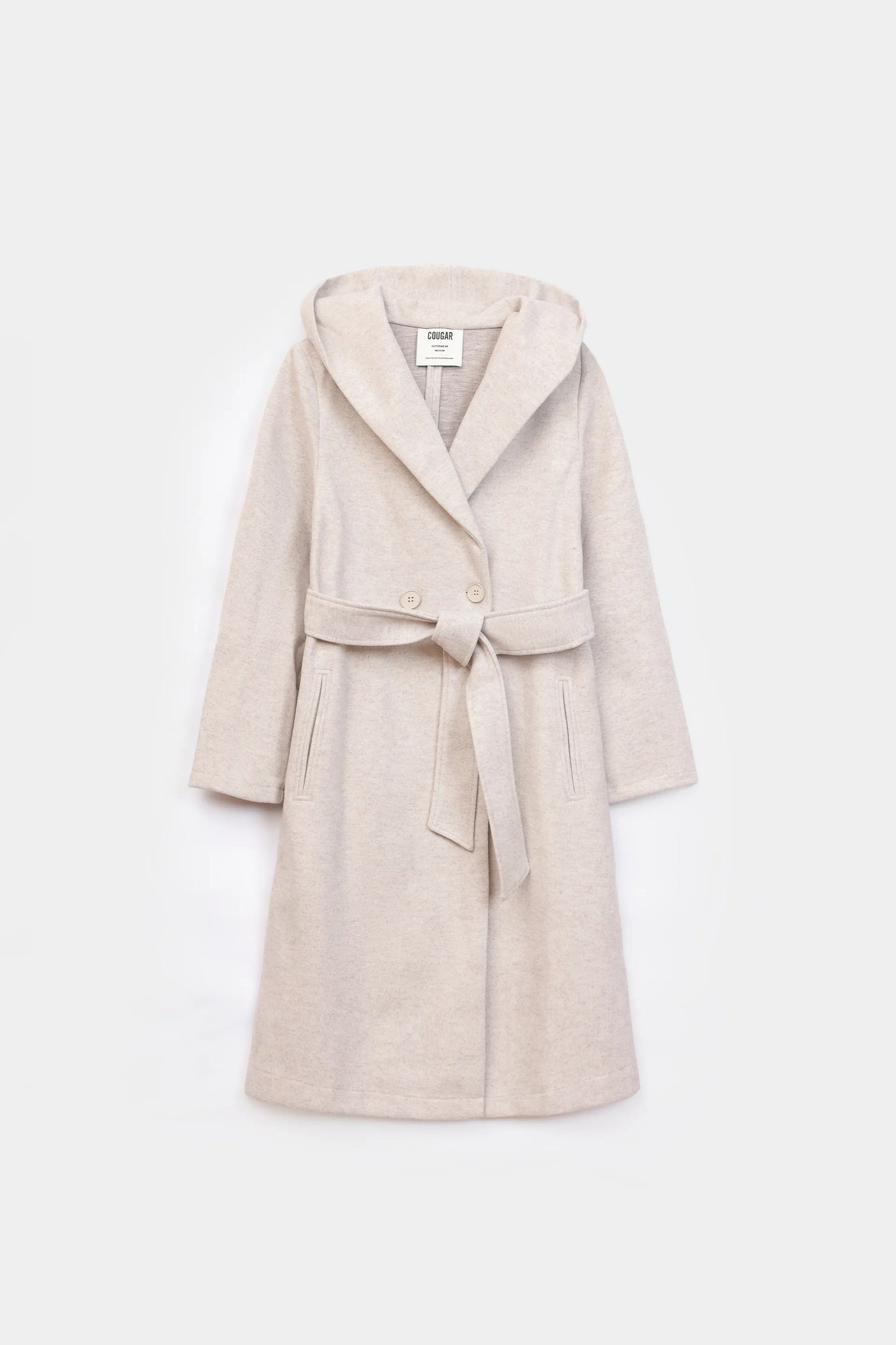 Hooded Belted Coat - Cougar Clothing