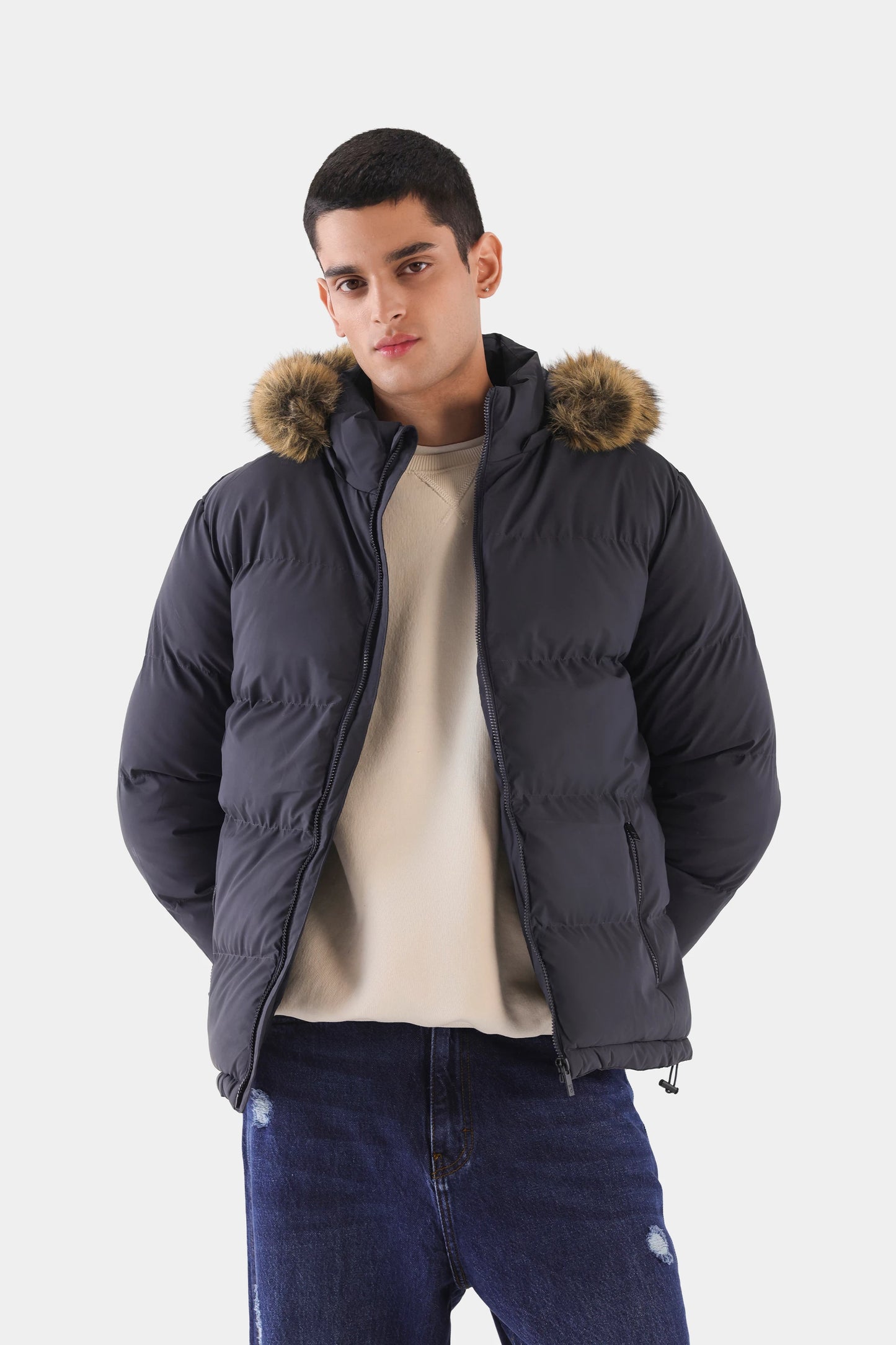 Faux Fur Quilted Puffer Jacket - Cougar Clothing
