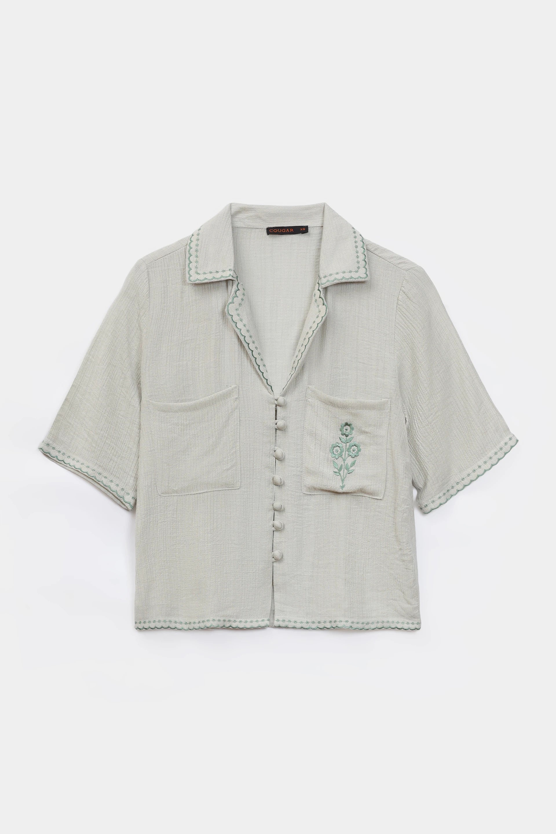 Embroidered Resort Collar Shirt - Cougar Clothing